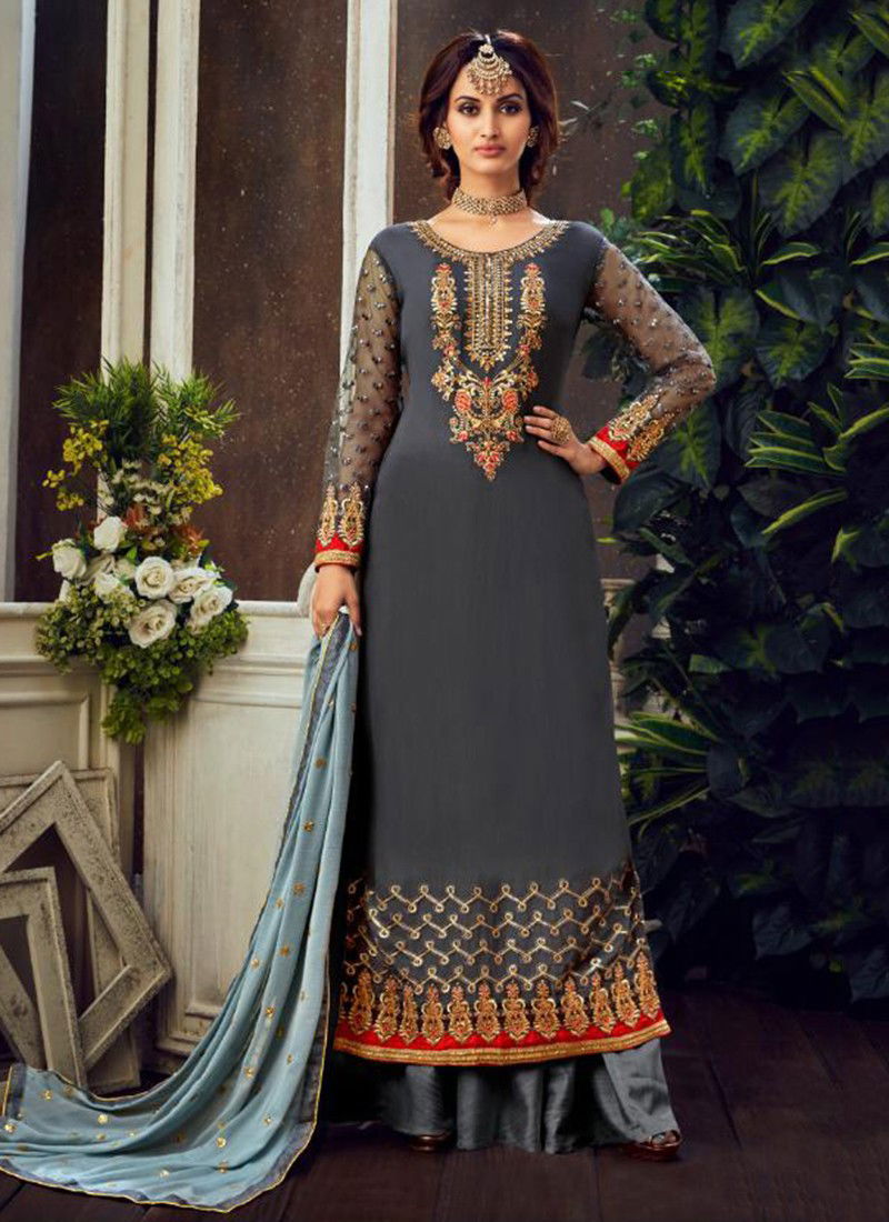 HOTLADY MAHIKA Fancy Designer Heavy Festive Wear Georgette With Heavy Embroidery Work Salwar Suit Collection